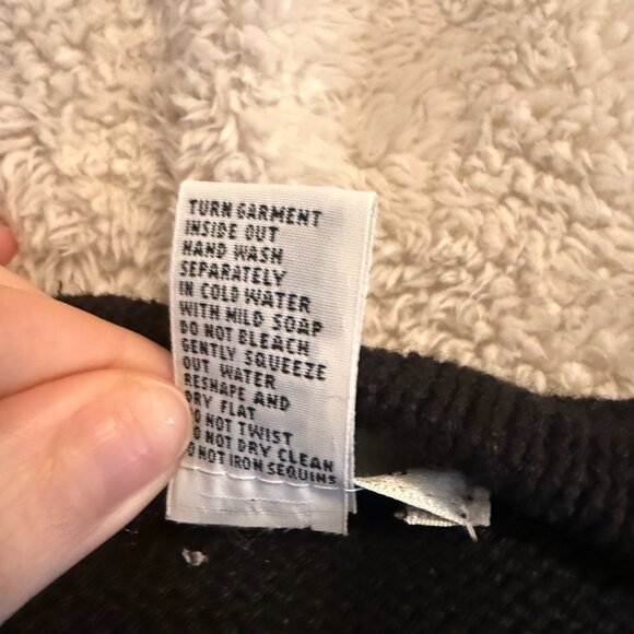 Vintage 90s Beaded Black Sweater Vest | Rhinestone Embellished | Sz M - Picture 7 of 7